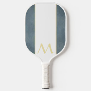 Monogramm Graublau-Weiß-Griff Pickleball Schläger