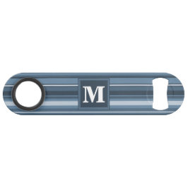Monogramm graublaue Streifen Speedflaschenöffner