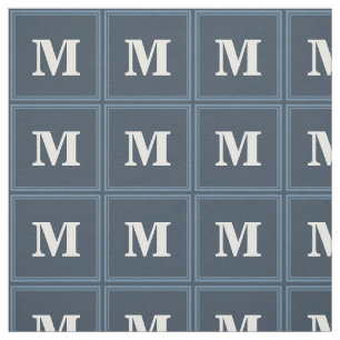 Monogramm graublaue Streifen Stoff