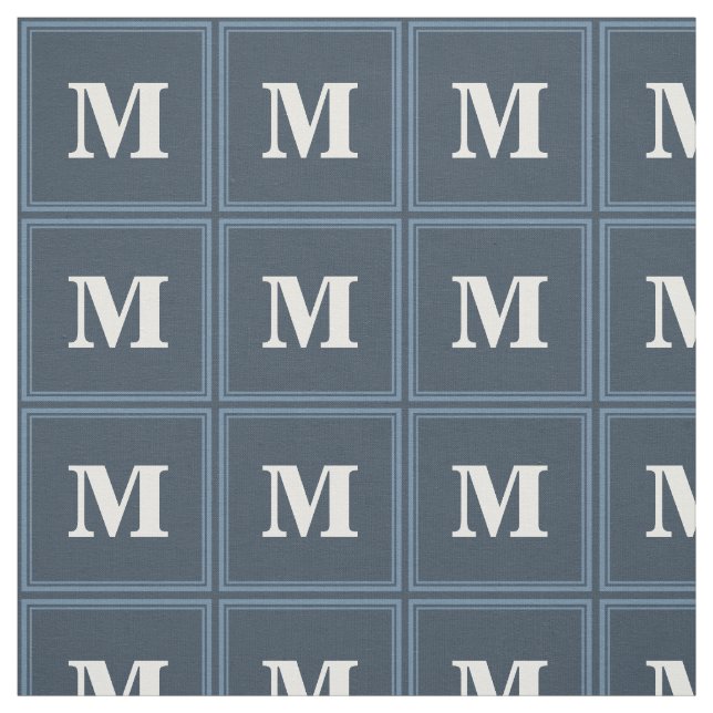 Monogramm graublaue Streifen Stoff (Muster)