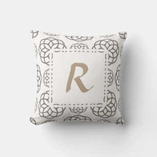 Monogramm Graue geometrische Kreise mit Anpassung Kissen