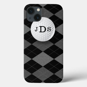 Monogramm graue Raute, Golf Ball iPad Mini Case