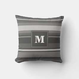 Monogramm graue Streifen Kissen