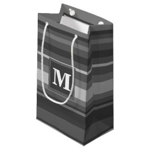 Monogramm graue Streifen Kleine Geschenktüte