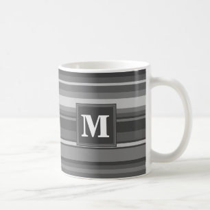 Monogramm graue Streifen Tasse