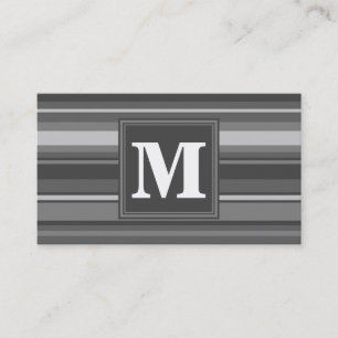 Monogramm graue Streifen Visitenkarte