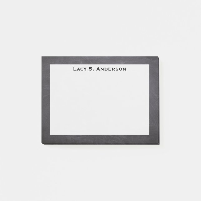 Monogramm Graue Tafel Post-it Klebezettel (Vorderseite)