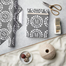 Monogramm graues Wrapping Paper