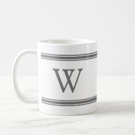Monogramm Graustreifen personalisierte Mug Kaffeetasse