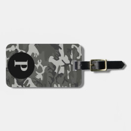 Monogramm Gray Military Camouflage Camouflage Circ Gepäckanhänger