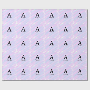 Monogramm Großbuchstabe männlich Name lila Pastell Geschenkpapier
