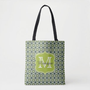 Monogramm Grün Blumen Muster