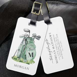 Monogramm Grüne Golftasche Gepäckanhänger