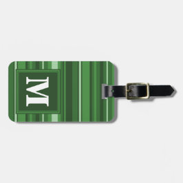Monogramm grüne Streifen Gepäckanhänger