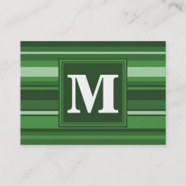 Monogramm grüne Streifen Visitenkarte