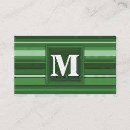 Monogramm grüne Streifen Visitenkarte