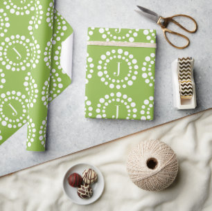 Monogramm Grünes Geschenkpapier