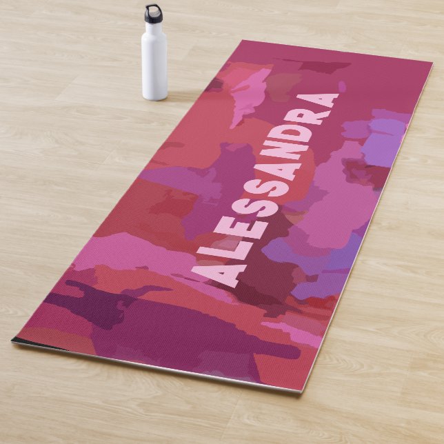 Monogramm gürtelrosa abstraktes Muster modern Yogamatte (Beispiel)