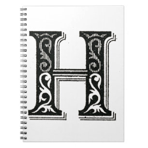 Monogramm H, Buchstabe H, Alphabet H, Initial H Notizblock