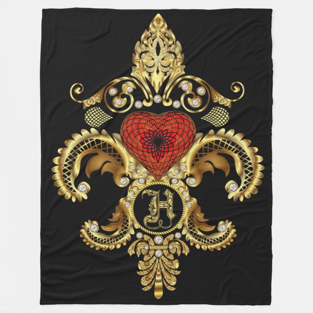 Monogramm H FERTIGEN zur Fleecedecke (Vorderseite)