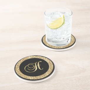 Monogramm-H-Gold Getränkeuntersetzer