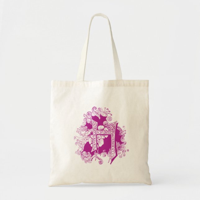 Monogramm "H" Tote Bag Tragetasche (Vorne)