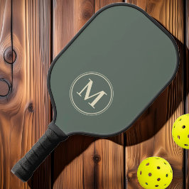 Monogramm Halbjahrs Solid, warme Grau Farbe Pickleball Schläger