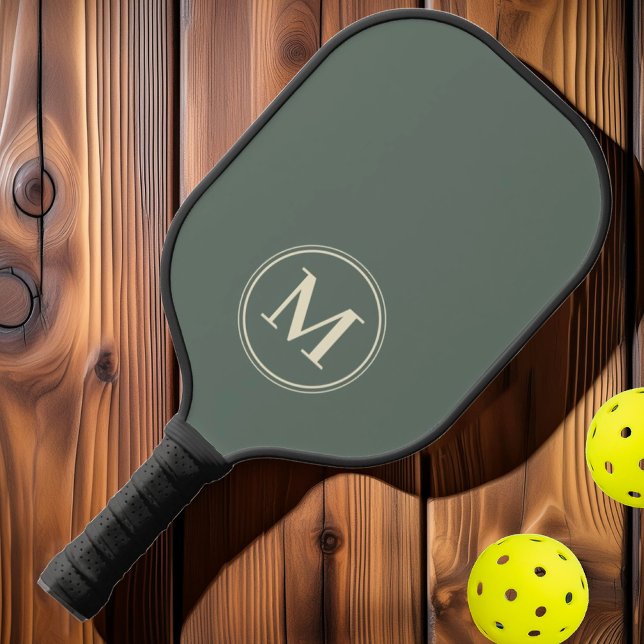 Monogramm Halbjahrs Solid, warme Grau Farbe Pickleball Schläger (Von Creator hochgeladen)