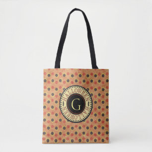 Monogramm Halloween All-Over-Tote-Beutel