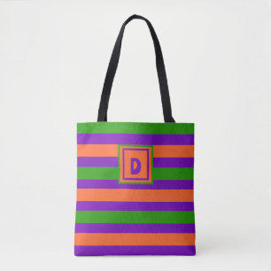Monogramm Halloween Lila Orange & Green