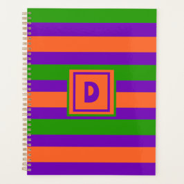 Monogramm Halloween Lila Orange & Green Planer