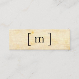 Monogramm-Halterung / Vintage Textur Mini Visitenkarte