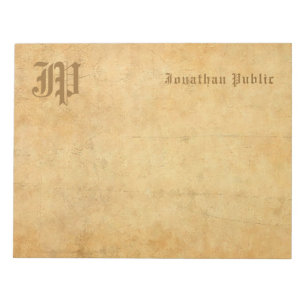 Monogramm handgeschriebener Text Elegantes Vintage Notizblock