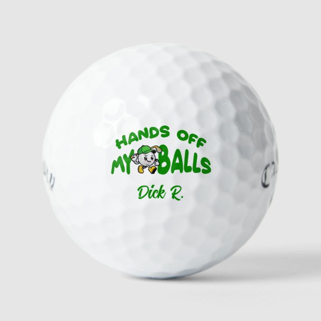 Monogramm Hands Off My Balls -Callaway Golf Gesche Golfball (Vorderseite)