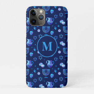 Monogramm, Hanukkah jüdischer Feiertag Ornamentale Case-Mate iPhone Hülle