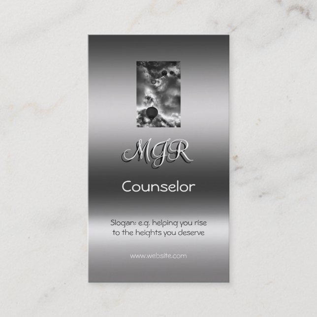 Monogramm, Heißluftballon, metallischer Effekt Visitenkarte (Vorderseite)