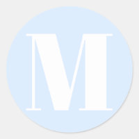 Monogramm hellblau weiße Anfangsnummer
