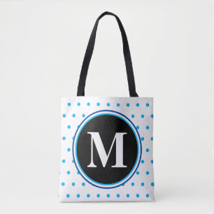 Monogramm Hellblaue Punkte