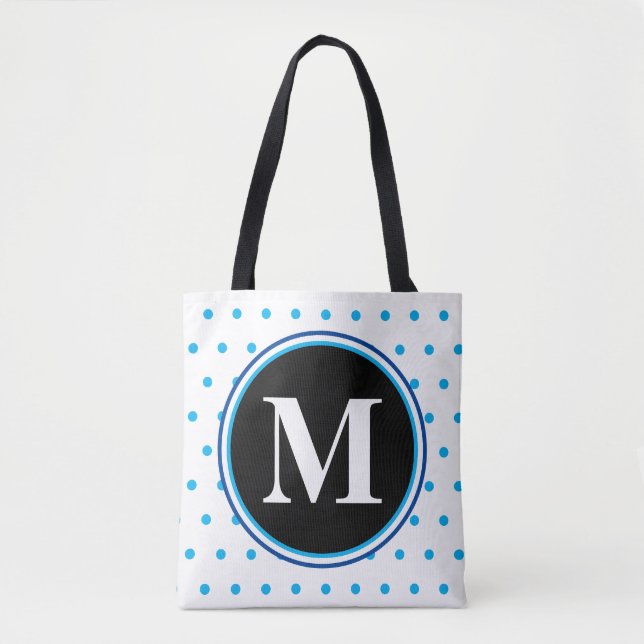 Monogramm Hellblaue Punkte (Vorderseite)