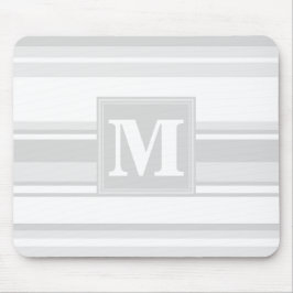 Monogramm hellgraue Streifen Mousepad