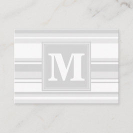 Monogramm hellgraue Streifen Visitenkarte