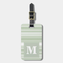 Monogramm hellgrüne Streifen Gepäckanhänger