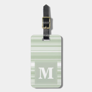 Monogramm hellgrüne Streifen Gepäckanhänger