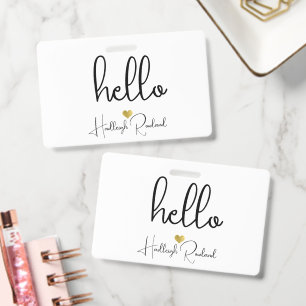 Monogramm Hello Name Ausweis