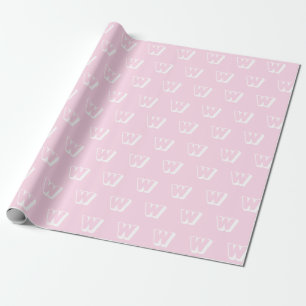 Monogramm hellrosa, weißes, individuelles Anfangsm Geschenkpapier