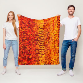 Monogramm Herbst-Herbstlaube Fleecedecke