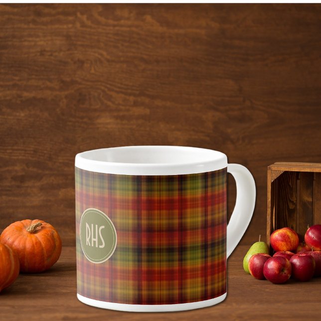 Monogramm, Herbst Kariertes Muster 6oz Espresso Cu Espressotasse (Von Creator hochgeladen)