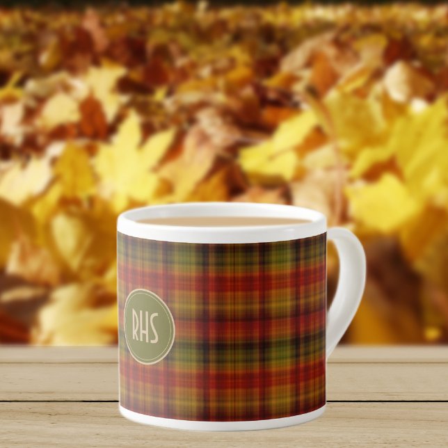 Monogramm, Herbst Kariertes Muster 6oz Espresso Cu Espressotasse (Von Creator hochgeladen)