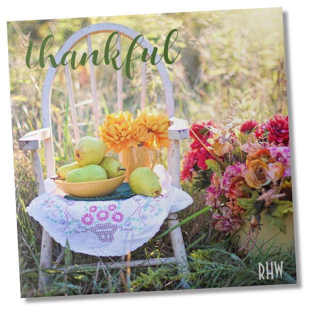 Monogramm, Herbst-Wildblumen Keramik Fliese (Von Creator hochgeladen)