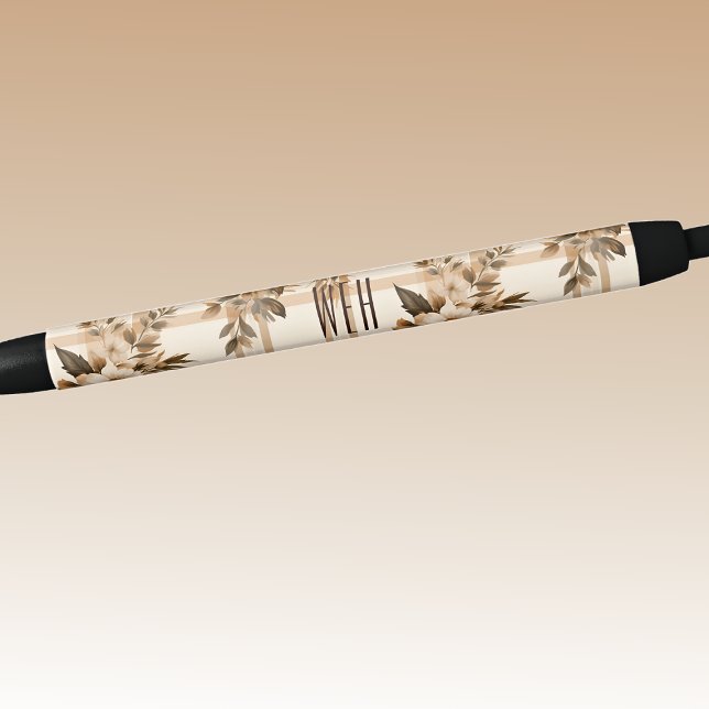 Monogramm | Herbstfall Karierte Farbe Kugelschreiber (Von Creator hochgeladen)